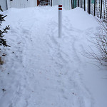 Snow on Pathway (old) at 3814–3998 Brantford Dr NW