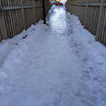 Snow on Pathway (old) at 27 Mahogany Pt SE