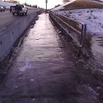 Snow on Pathway (old) at 16 Ave NE Calgary, Ab T2 E