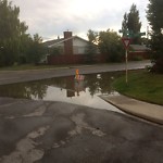 Catch Basin Flooding / Pooling (old) at 6643 Silver Springs Crescent NW Northwest Calgary