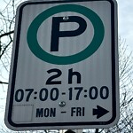 Sign on Street, Lane, Sidewalk - Repair or Replace at 902 17 Av NW