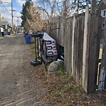 Debris on Backlane at 4520 19 Av NW