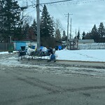 Debris on Street, Sidewalk, Boulevard at 4415 13 Av SW