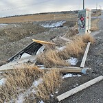 Debris on Street, Sidewalk, Boulevard at 14551 69 St NW