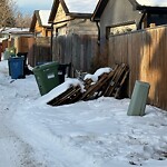 Debris on Backlane at 156 Templewood Dr NE