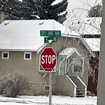 Road Signs on Street, Lane, Sidewalk - Repair or Replace at 1540 21 Av NW